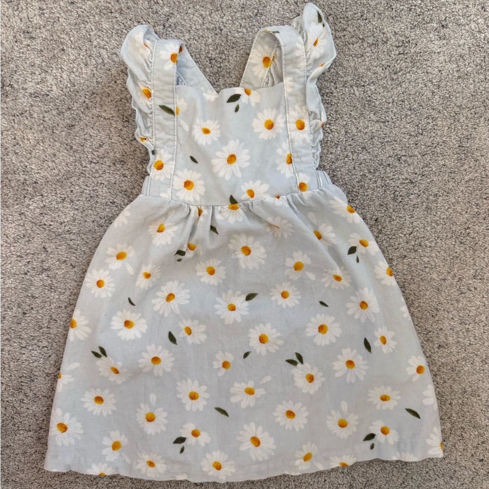 Angel Dear Blue and White cordaroy Adjustable Sundress